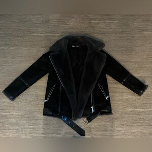Zara Moto Fur Jacket